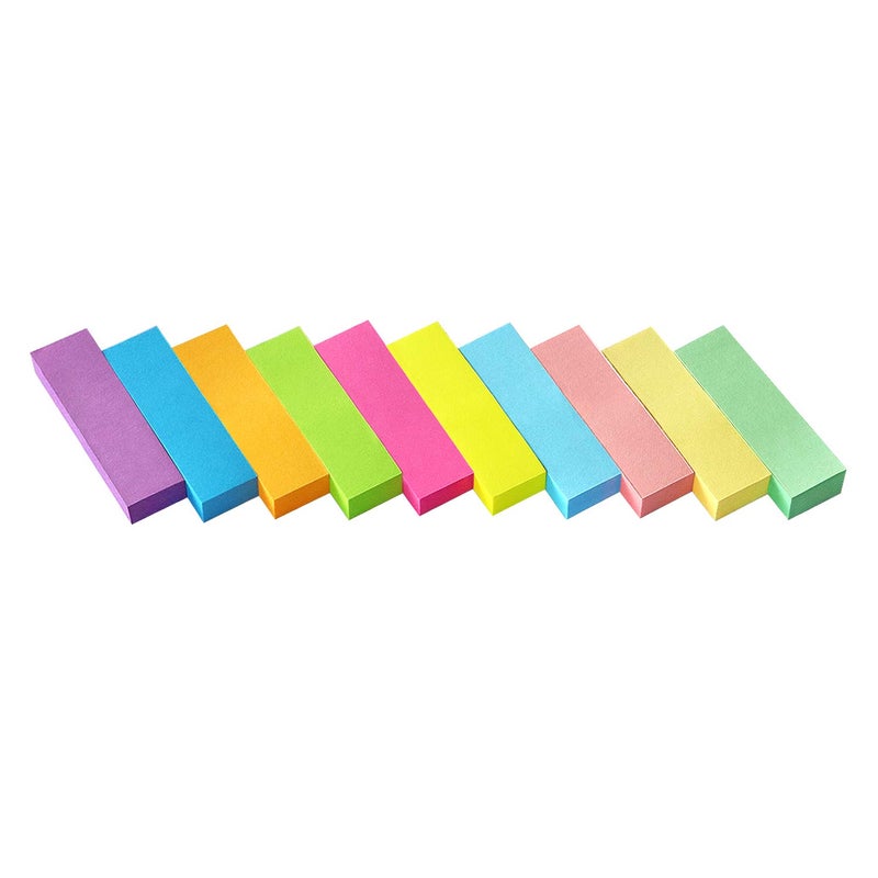 Eastern Wolf 30 Pads 0.5x1.8 Sticky Notes Flags Tabs Page Markers 10 Bright Color Sticky Index Tabs Page Flags 80 Sheet/Pad - Image 1
